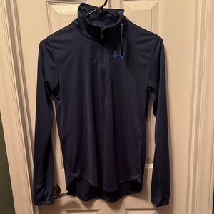 NWT Girls Under Armour Dark Blue Quarter-Zip Top - YXL